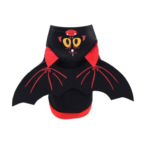 Puco Haustier Halloween Kostüm Kapuzen Sweatshirt für Katzen Hunde Festival Party Requisiten Fledermausflügel Kleidung Katzenkleidung Foto Fledermaus von Puco