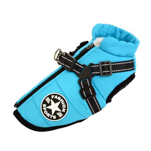 Puco Haustier Wintermantelgeschirr für Hunde 2 beinig Winddicht Welpenkleidung mit Leinenhaken warm verdickter Liner Overall Haustier Outfits Hundekleidung von Puco