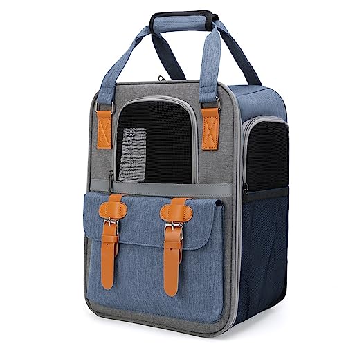 Puco Haustiertrage Rucksack leichte Sling Taschen für Katzen Hunde tragbarer Kleintierkäfig Netztasche Katzen Reisetaschen Haustiertrage Sling Rucksack Rucksacktaschen von Puco