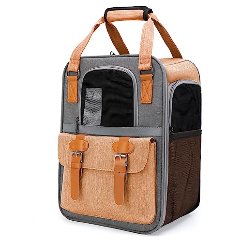 Puco Haustiertrage Rucksack leichte Sling Taschen für Katzen Hunde tragbarer Kleintierkäfig Netztasche Katzen Reisetaschen Haustiertrage Sling Rucksack Rucksacktaschen von Puco