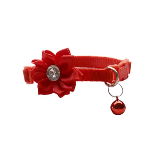 Puco Hunde und Katzenhalsband mit eleganter Blume Kristall Breakaway Anzugshalsband Halskettenhalsband großes süßes Mädchen Hundehalsband Haustierhalsband von Puco