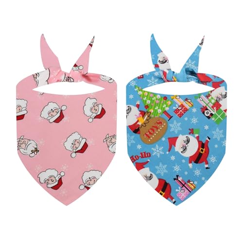 Puco Weihnachten Thema Haustier Bandana Festival Kostüm Hund Party Halstuch Kragen Urlaub Dress Up Hunde Bedrucktes Halstuch 2 Stück Haustier Bandanas-Polyester von Puco