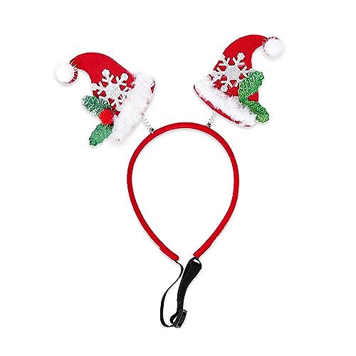 Puco Weihnachts Haustier Stirnband Urlaubskostüm Zubehör für Hunde und Katzen Multifunktions Kostüm Cosplay Requisiten Ornamente Weihnachts Stirnband von Puco