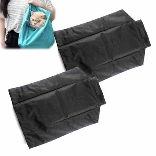 Celery Pets Katzentragetasche, Katzentragetasche, Katzentragetasche für Erwachsene Katzen, gemütliche Komforttrage, Katzenwickel zum Krallenschneiden, weiches Taschen (2PCS Black) von Pukmqu