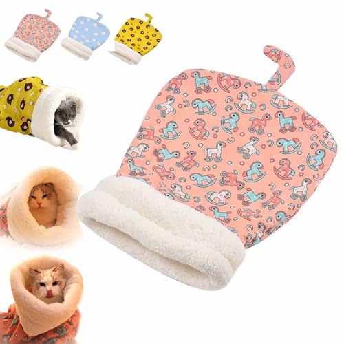 Pawmingle Katzenschlafsack, waschbarer, gemütlicher Katzenschlafsack, Katzenschlafsack für Hauskatzen, Petsboro Purrnest Schlafsack, Katzenschlafsack, großer, weicher Katzensack aus Plüsch (Pink) von Pukmqu