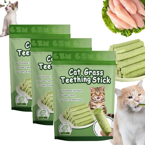 Pukmqu 786 Luxe Cat Sticks, Berdexa Cat Grass Teething Stick, 786 Luxe Cat Treats, Kausticks für Katzen, Kittygreen Sticks, Katzenminze-Spielzeugsticks, Indoor-Kätzchen-Kaustick (3Bag/18Pcs) von Pukmqu