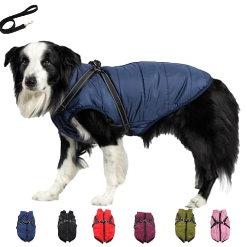 Pukmqu Furry King Hundewintermantel, Furryking 3-in-1-Winterjacke für Hunde, Furry-Jacke für Hunde, Furry King Hundemantel, wasserdichte, Winddichte Hundeschneejacke mit Reißverschluss (2XL,Blue) von Pukmqu