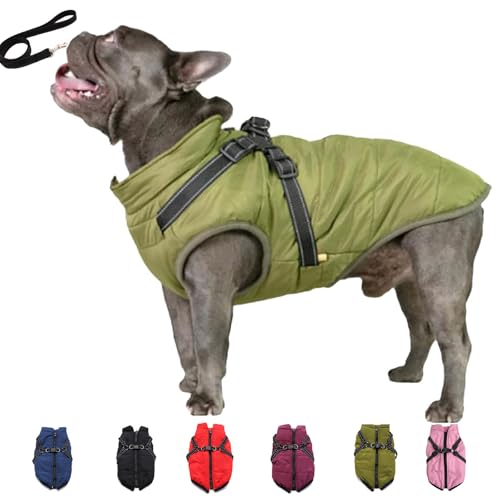 Pukmqu Furry King Hundewintermantel, Furryking 3-in-1-Winterjacke für Hunde, Furry-Jacke für Hunde, Furry King Hundemantel, wasserdichte, Winddichte Hundeschneejacke mit Reißverschluss (2XL,Green) von Pukmqu