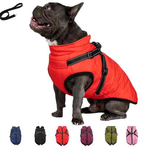 Pukmqu Furry King Hundewintermantel, Furryking 3-in-1-Winterjacke für Hunde, Furry-Jacke für Hunde, Furry King Hundemantel, wasserdichte, Winddichte Hundeschneejacke mit Reißverschluss (3XL,Red) von Pukmqu