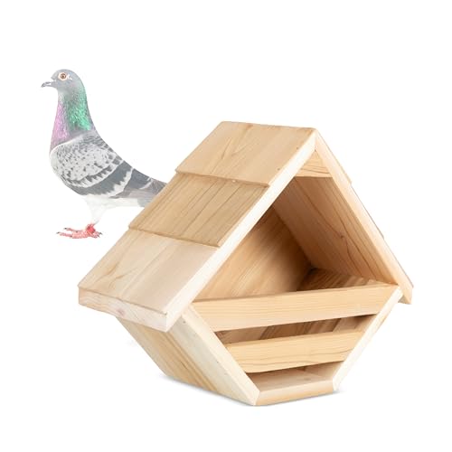 Punchau Zedern-Nistkasten für den Außenbereich – 35,6 x 27,9 x 15,2 cm (L x H x B) – für den Außenbereich, natürlich, grob geschnitten, Zedern-Tauben-Vogelhaus für den Außenbereich von Punchau