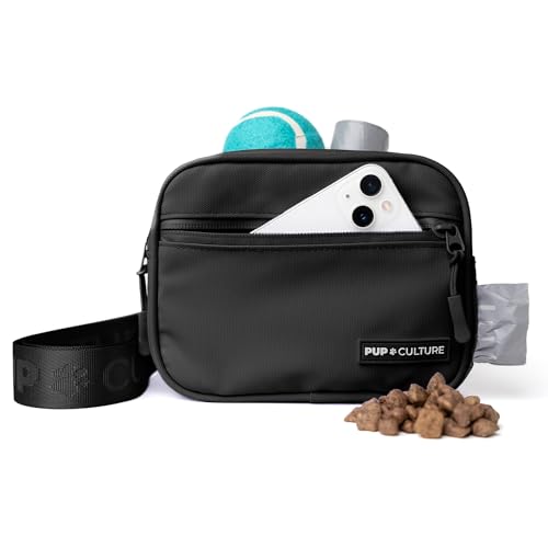 Pup Culture Cross-Body-Hundetraining-Tasche für Leckerlis, abnehmbare Leckerli-Tasche für jederzeit, Welpentraining, integrierter Kotbeutelspender und Kotbeutelhalter, stilvolle Leckerli-Tasche für von Pup Culture