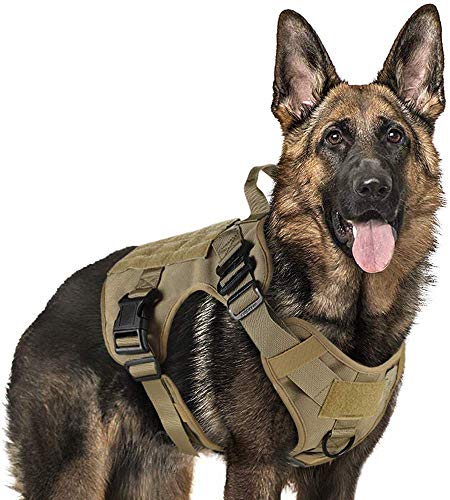 Arnes Großer Hund, No-Pull Arnes Hund, Anti-Zug, Atmungsaktiv, Trainingsweste mit 2 verstellbaren Ringen, mit MOLLE-System zum Training, Jagd, Braun||M von PupPal