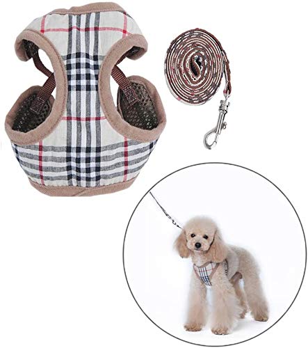 PupPal Hundegeschirr, Verstellbar Weiches Mesh Weste Geschirre Leine Set für Welpen Hunde, Brustgeschirr Laufgeschirre Sicherheitsgeschirre für Katze/Hunde (L) von PupPal