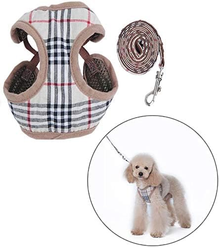 PupPal Hundegeschirr, Verstellbar Weiches Mesh Weste Geschirre Leine Set für Welpen Hunde, Brustgeschirr Laufgeschirre Sicherheitsgeschirre für Katze/Hunde (XS) von PupPal