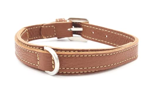 PUPAKIOTTI Basic Collar | Hundehalsband aus echtem Leder Handgemacht in Italien | Hundehalsband in verschiedenen Größen und Farben erhältlich (S, Braun) von Pupakiotti