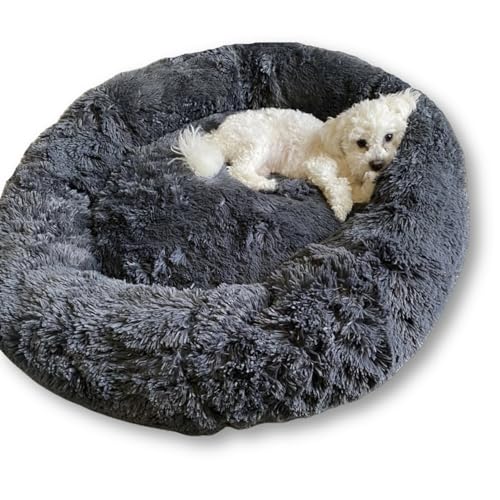 Puppery Wolke 7 Hundebett - Das Original, kuscheliges Hundekissen Hundekorb waschbar (100cm, Anthrazit) von Puppery