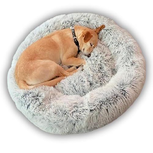 Puppery Wolke 7 Hundebett - Das Original, kuscheliges Hundekissen Hundekorb waschbar (100cm, Hellgrau) von Puppery