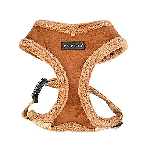 Puppia Hundegeschirr für kleine und mittelgroße Hunde - Terry Harness A - verstellbar und komfortabel Puppia Terry Harness A Braun M von Puppia