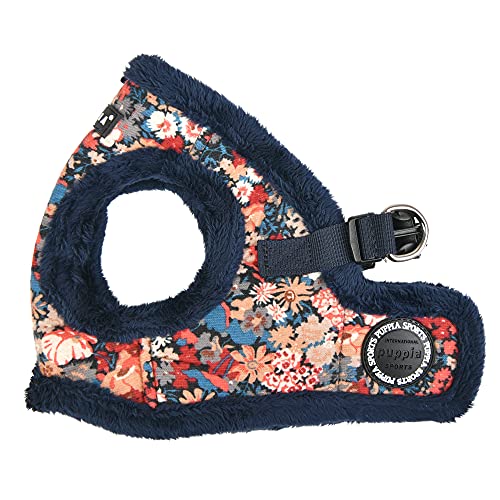 Puppia Brustgeschirr für kleine und mittelgroße Hunde - Gianni Harness B - verstellbar und komfortabel, Navy Blau, L von Puppia