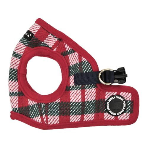 Puppia Festive Vest Hundegeschirr, Step-in, warm, Winter, Karomuster für kleine und mittelgroße Hunde, Rot, Größe XL Puppia Festive Vest Hundegeschirr, Step-in, warm, Winter, Karomuster für kleine und mittelgroße Hunde, Rot, Größe XL von Puppia