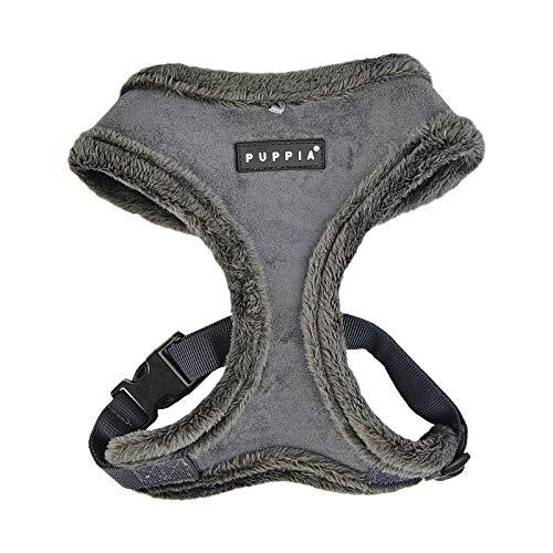 Puppia Hundegeschirr für kleine und mittelgroße Hunde - Terry Harness A - verstellbar und komfortabel Puppia Terry Harness A Grau S von Puppia