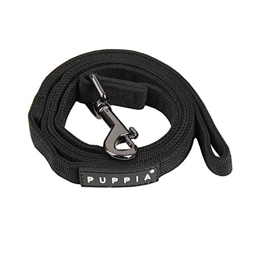 Puppia Hundeleine kleine Hunde - 1,16m, 1,20m & 1,40m - Als Welpenleine geeignet - viele Farben - Hausleine für Hunde, schwarz von Puppia