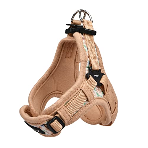 Puppia Lila Step-in Vest Hundegeschirr ohne Würgen kein Ziehen Spazierengehen Training für kleine und mittelgroße Hunde - Beige - L von Puppia