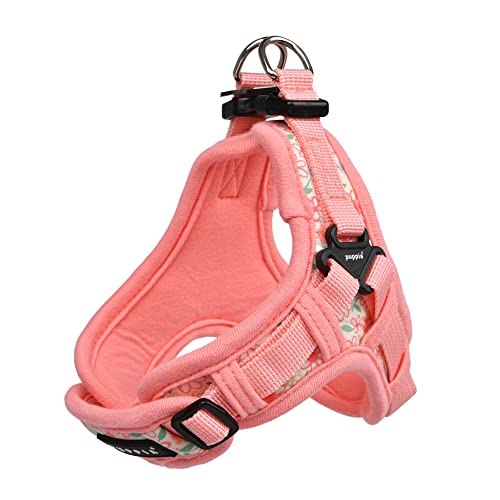 Puppia Lilac Dog Harness X No Choke No Pull Walking Training für kleine und mittelgroße Hunde, Indian Pink, L von Puppia