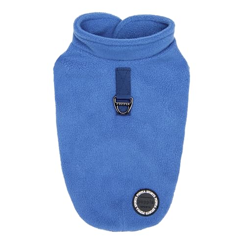 Puppia Lucius Warme Winter-Polar-Fleece-Hemden mit Stehkragen und integriertem Geschirr für kleine und mittelgroße Hunde, Königsblau, Größe L von Puppia