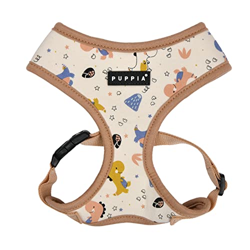 Puppia MINMI Überkopf-Hundegeschirr Kein Würgen Kein Ziehen Verstellbarer Brustgurt Spaziergehtraining für kleine und mittelgroße Hunde, Beige, S von Puppia