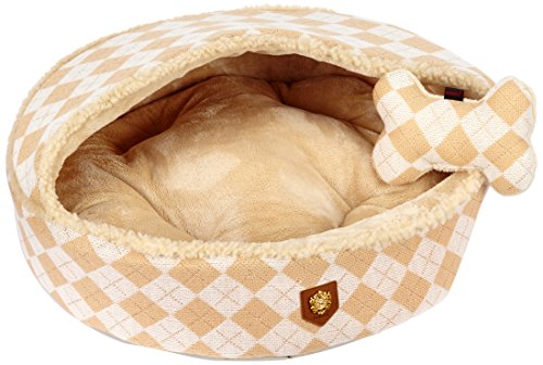 Puppia PALD-AU927 Hundebett Argyle Mode, beige von Puppia