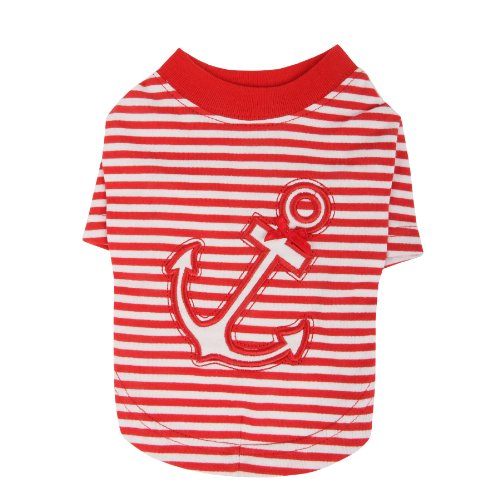 Puppia PANA-TS105 Hundeshirt Anchor, XL, rot von Puppia