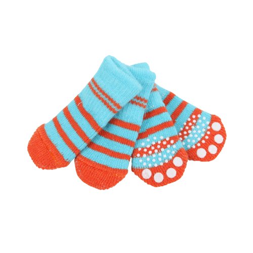 Puppia PAND-SO1176-AQ-L Socken Für Hunde Dylan, L, Aqua von Puppia