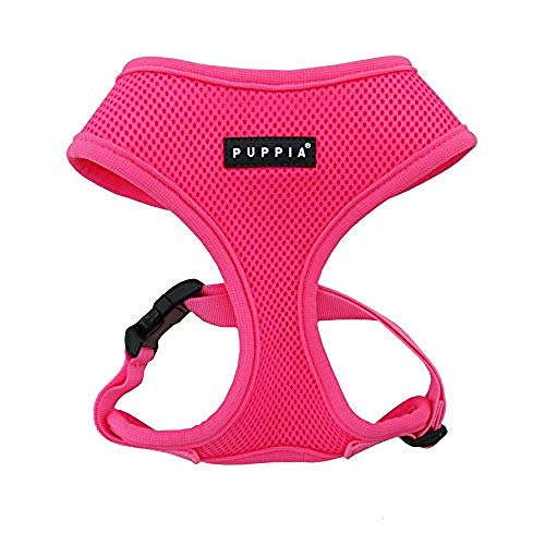 Puppia Hundegeschirr in Neonfarben - Hochwertig und Komfortabel - Auch als Welpengeschirr verwendbar Puppia PAPA-AC1325 Geschirr, Neon Soft, M, pink von Puppia