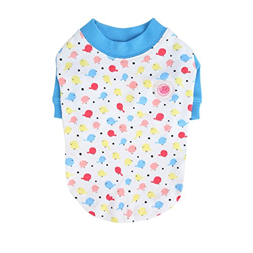 Puppia PAPA-TS1303 Baby Birds Hemd, S, blau von Puppia