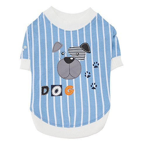 Puppia PAQA-TS1401 Hunde T-Shirt, Boomer, Blau, Small von Puppia