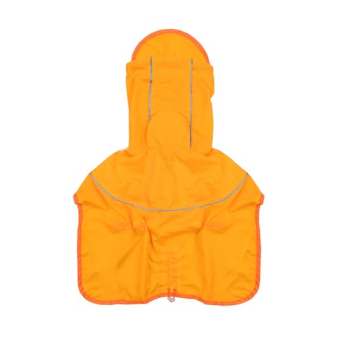 Puppia Rainlite Hundeponcho mit Kapuze, wasserdicht, verstellbar, leicht, Regenjacke, Poncho für kleine und mittelgroße Hunde, Gelb, Größe L von Puppia