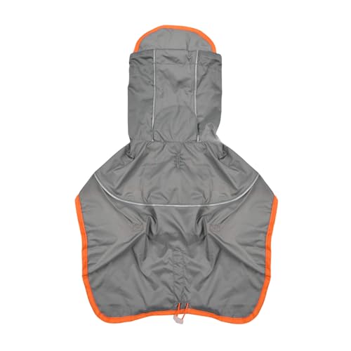 Puppia Rainlite Hundeponcho mit Kapuze, wasserdicht, verstellbar, leicht, Regenjacke, Poncho für kleine und mittelgroße Hunde, Hellgrau, Größe L von Puppia