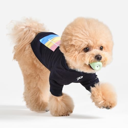 Puppia Ryder Hunde-Shirt, trendig, modisch, niedlich, Marineblau, Größe L von Puppia