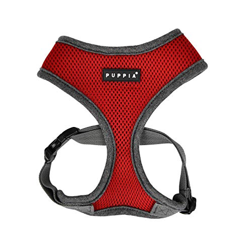 Puppia Soft Harness II - Weiches Hundegeschirr für kleine und mittelgroße Hunde - sehr komfortabel und verstellbar, Wein Rot, M, PATD-HA1770-WN-M von Puppia