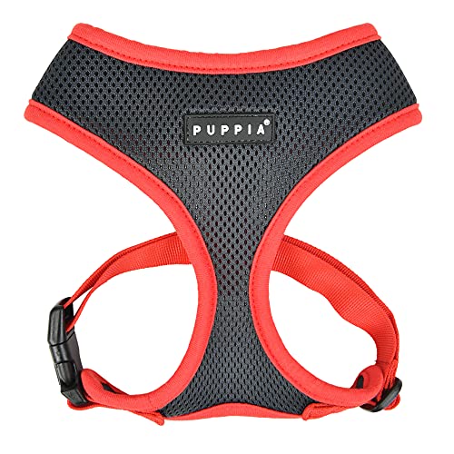 Puppia Soft Harness II - Weiches Hundegeschirr für kleine und mittelgroße Hunde - sehr komfortabel und verstellbar, PATD-HA1770-GY-M, Grau, M von Puppia