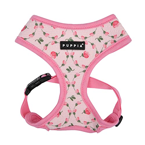 Puppia Spring and Summer Fashion Over-The-Head Hundegeschirr, Pink_Florian, Größe S von Puppia