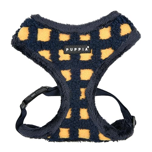 Puppia Stefan Hundegeschirr, Überkopf, warm, Winter, Tumbling, Waffelmuster, verstellbare Brust für kleine und mittelgroße Hunde, Marineblau, X-Large von Puppia