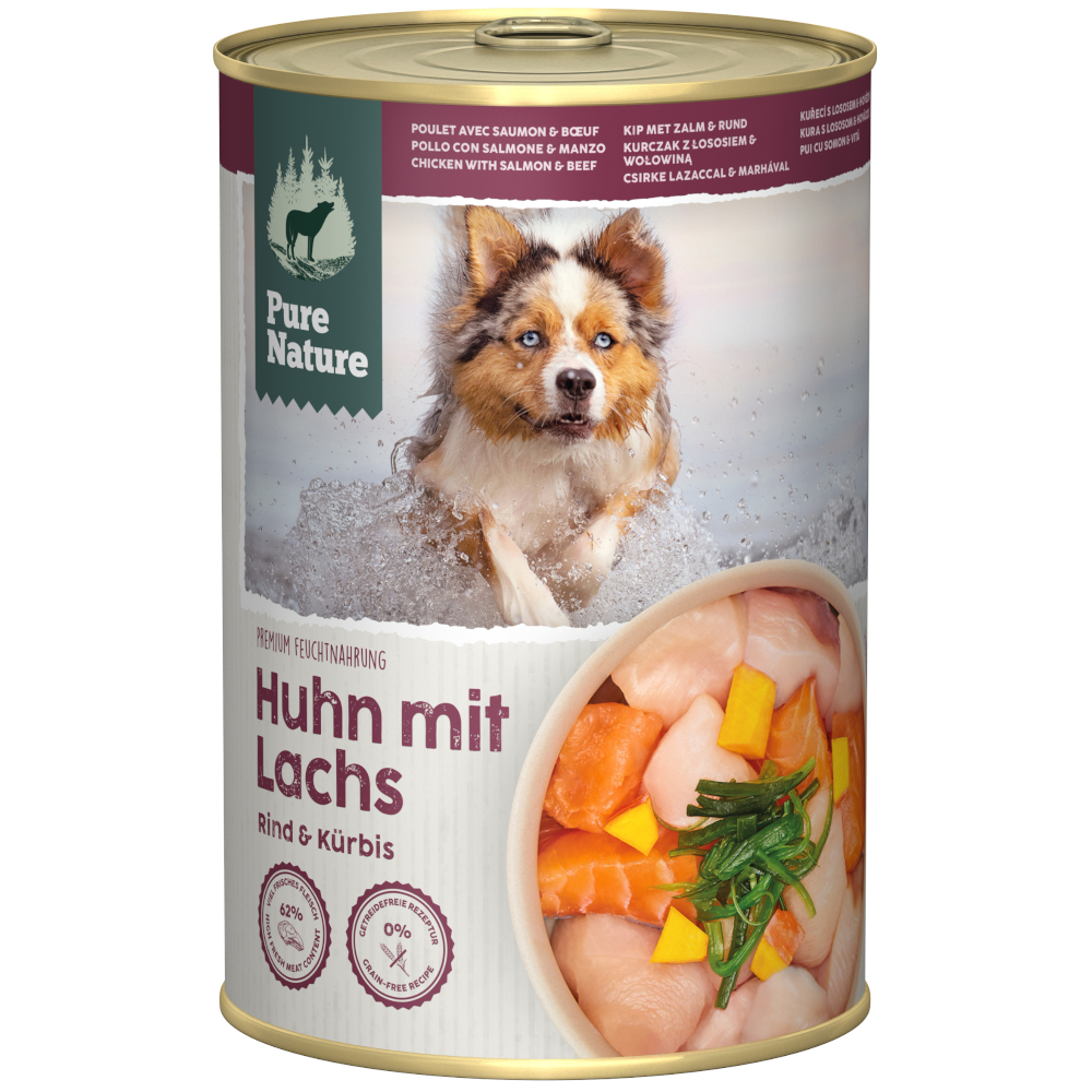 Pure Nature Adult 6 x 400 g - Huhn mit Lachs & Rind von Pure Nature