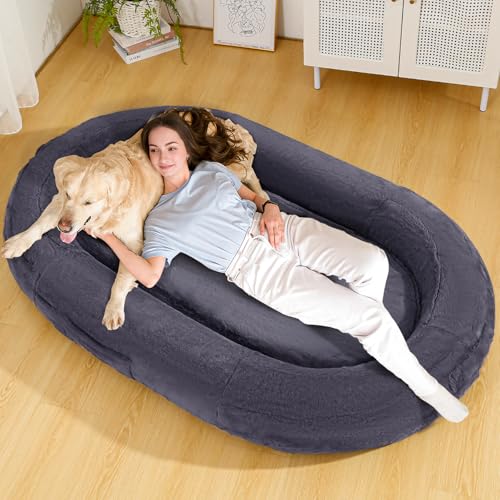 Purelax Hundebett, waschbar, riesiges Hundebett, aufblasbares Hundebett für Erwachsene und Haustiere, stützendes aufblasbares Haustierbett mit abnehmbarem, waschbarem Bezug, wasserdichtes Futter, von Purelax