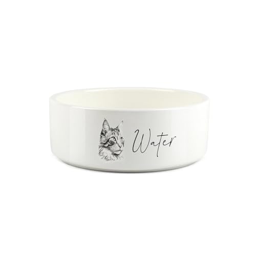 Katzennapf – Schwarz & Weiß Hochformat Kleiner Keramik-Wassernapf – Weißwassernapf für Katzen von Purely Home