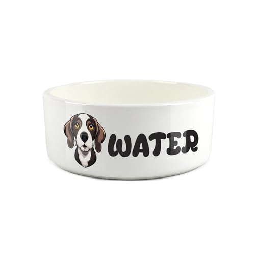 Pointer Futternapf für Haustiere, Cartoon-Hundeporträt, große Keramik-Wassernapf – Neuheit, weißer Wassernapf für Hunde von Purely Home