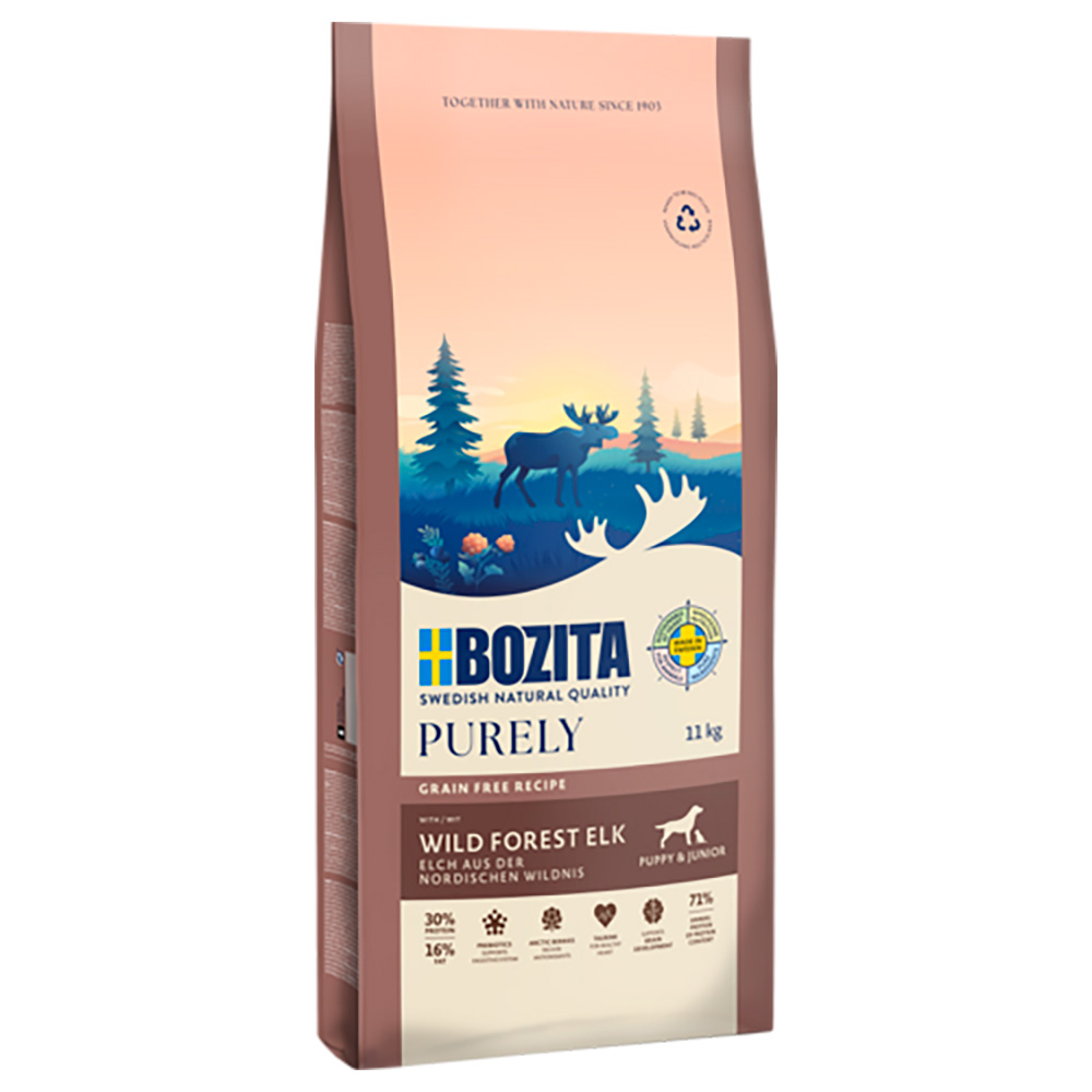 11 kg Bozita Dog Purely Grain Free zum Sonderpreis! - Elch Puppy & Junior von Purely