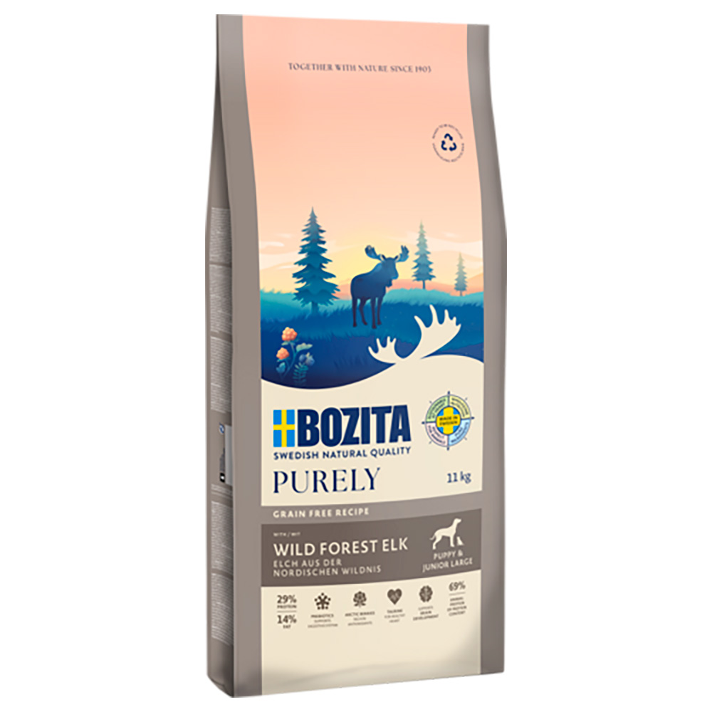 2 x 11 kg Bozita Dog Purely  Grain Free zum Sonderpreis! - Elch Puppy & Junior Large von Purely