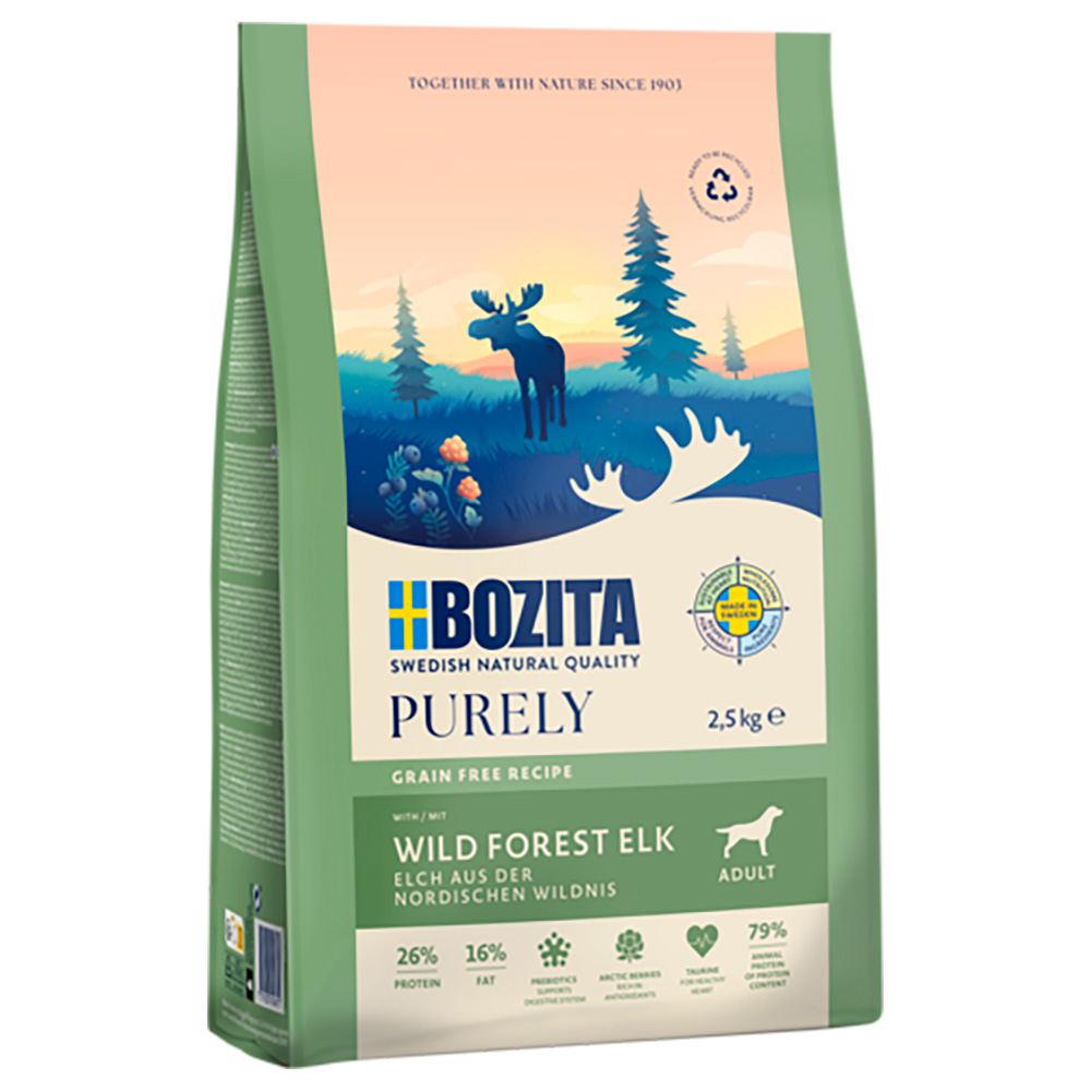 2 x 2,5 kg Bozita Dog Purely Grain Free zum Sonderpreis! - Adult Elch von Purely